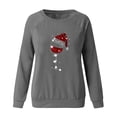 thumbnail image 2 of Jersey navideño para mujer, camiseta de manga larga con estampado de cuello redondo, camiseta adelgazante XBTCLXEBCO Gris;L, 2 of 3
