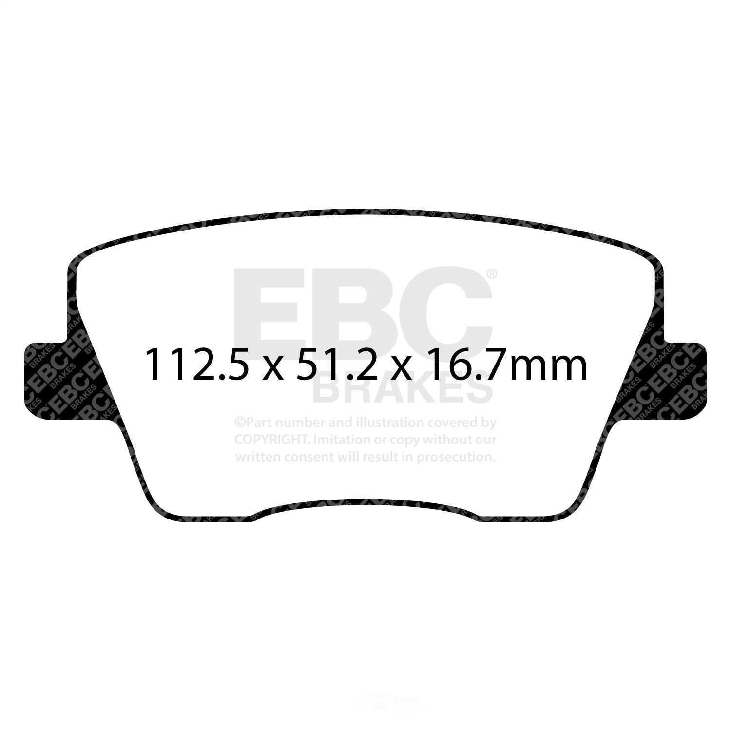 EBC Brakes Ultimax OE Replacement Brake Pad Set Fits select: 2019-2021 HYUNDAI VELOSTER, 2022-2023 HYUNDAI ELANTRA N