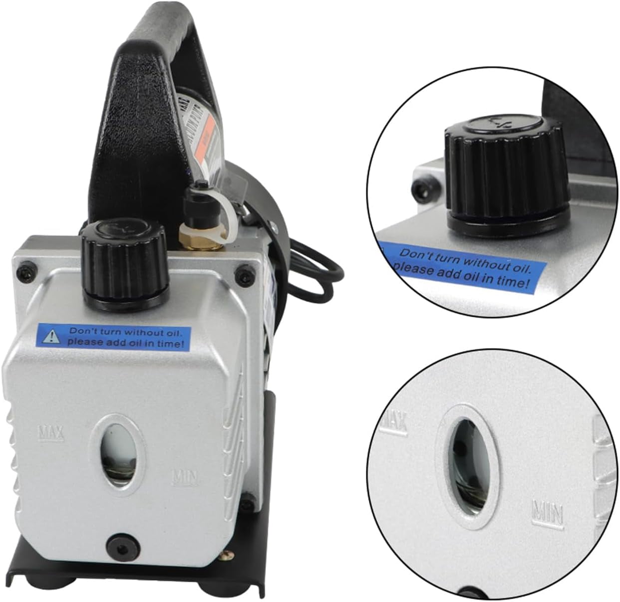 SEBLAFF 3 CFM 5Pa 110V/60HZ Vacuum Pump for R134 Air Conditioning Refrigeration with AC Manifold Vacuum Gauge Kit