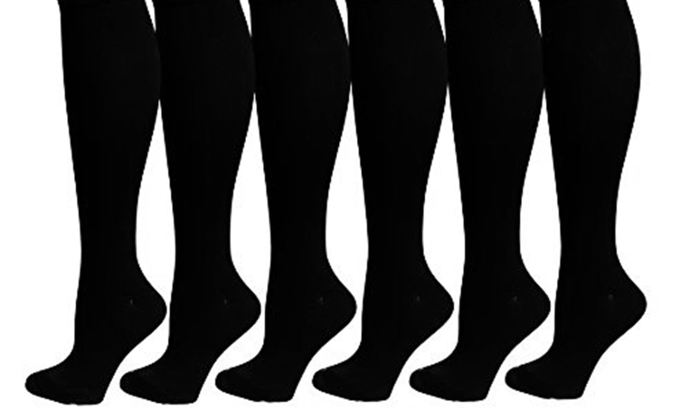 Knee High Graduated Compression Socks For Women and Men 6 Pairs