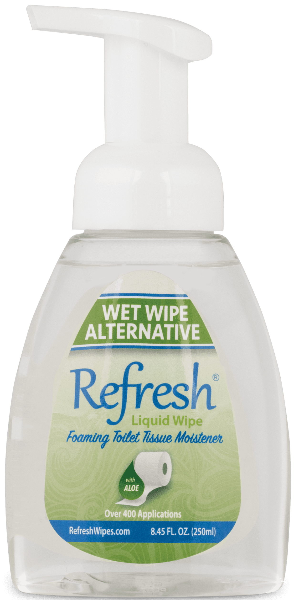 Refresh Liquid Wipe Toilet Paper Foam. EcoFriendly Wet Wipe