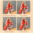 thumbnail image 2 of LLavero de conejo esmerilado, llavero delicado rojo acrílico, colgante moderno hecho a mano, accesorios, buena suerte, regalos de Año Nuevo Ropa, zapatos y accesorios Miscelánea tipo 4 17CM Minnieouse AP014290-04, 2 of 6