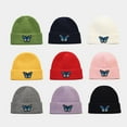 thumbnail image 5 of Lroveb Slouchy Beanie for women Embroidered Butterfly Warm Crochet Winter Knit Ski Caps Hat, 5 of 6