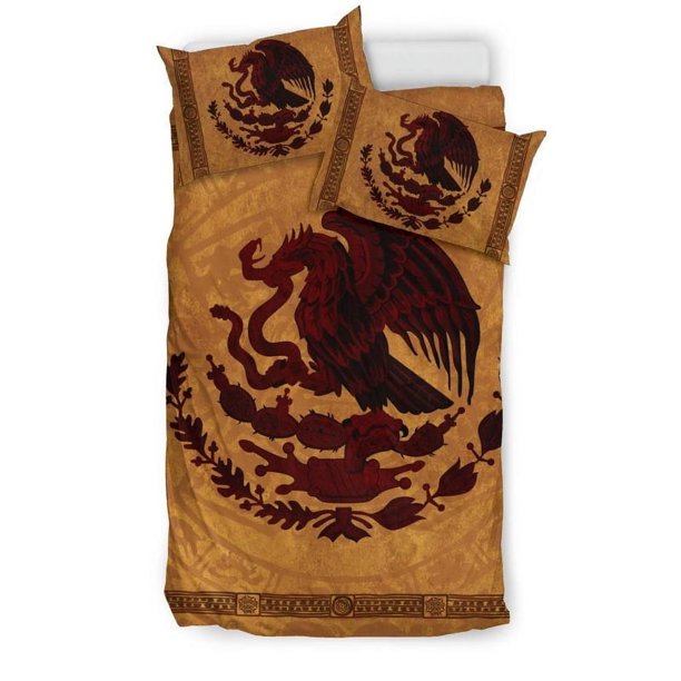 Mexico Juego De Cama Escudo Maya Vintage Rlt13