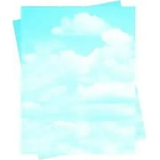 Geographics 8-1/2" x 11" 24-Pound Design Paper with Clouds, Blue/White, Pack of 100