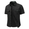 thumbnail image 2 of purcolt Mens Short Sleeve Button Up Shirts Casual Collared Work Cargo Top with Pockets for Outdoor Hiking Camping Fishing, 2 of 4