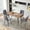 Grey, variant on NORDICANA 5-Piece Dining Table Set,47 in Modern Irregular Rectangle Kitchen Table & 4 Grey Velvet Upholstery Side Chairs, Metal Legs