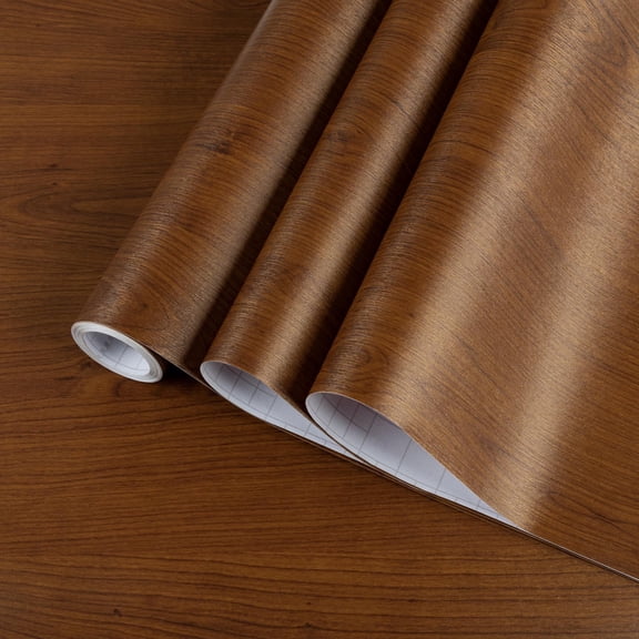 Abyssaly Wood Peel and Stick Wallpaper 15.7" × 118.1" Chestnut Woodgrain Removable Self-Adhesive Vinyl Wall Paper for Home Decor