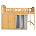 thumbnail image 6 of MODERNLUXE Wood Full Size Loft Bed with Storage Cabinets and Wardrobe, Storage Bed with LED Light, Wood Color, 6 of 13