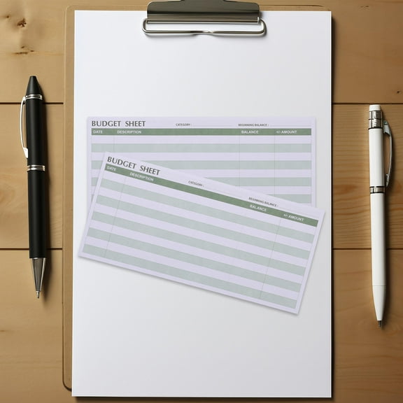 WHAMVOX 50 Sheets of Portable Budget Sheets Cash Binder Refills Daily Expense Record Cards Expense Tracker