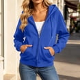 thumbnail image 4 of CHGBMOK Women's Fall Hoodies Raglan Sleeve Fleece Sweatshirt Long Sleeve Zip Front Casual Jacket with Pockets, 4 of 9