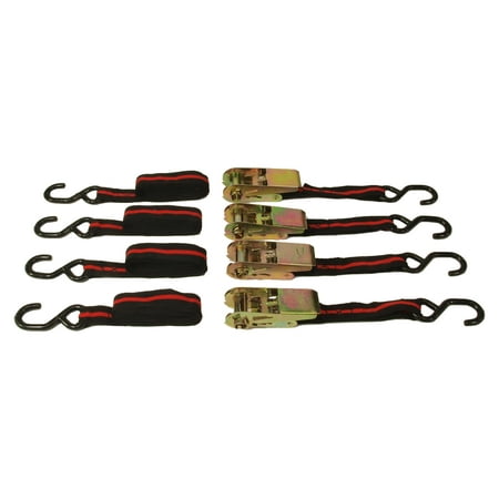 Set of 4 1" x 15' Ratchet Tie Down StrapsRatcheting Tow ...