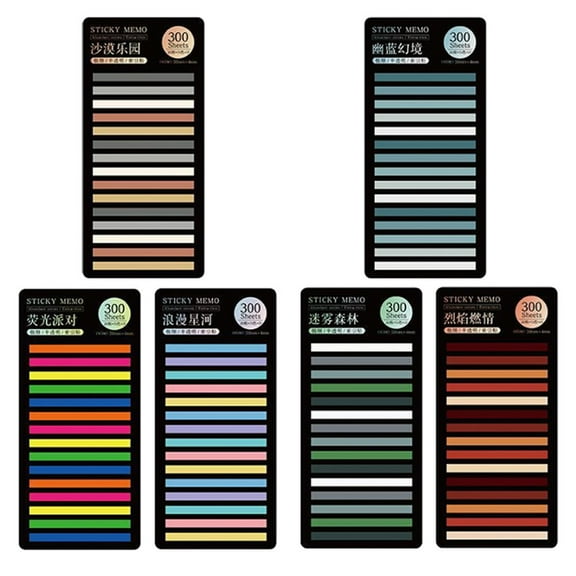 Zehuanyu  6 Sets Binders Stickers for Notes Colorful Sticky Student