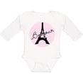 thumbnail image 3 of Inktastic Bonjour Girls Long Sleeve Baby Bodysuit, 3 of 5