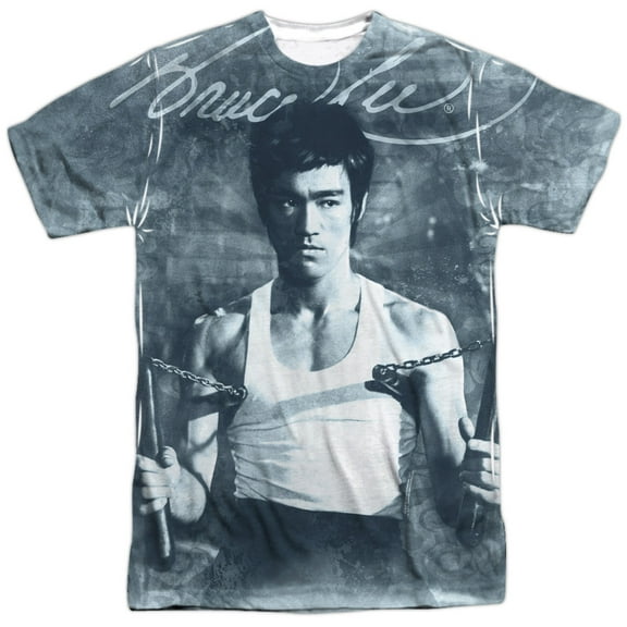 Bruce Lee Men's Nunchucks Sublimation T-shirt Large White