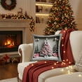 thumbnail image 5 of HCBY Christmas Pillow Covers, Soft Cozy Snowman Santa Pillowcases, Romantic Holiday Decor(Pink A,17.7"x17.7"), 5 of 6