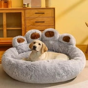 Canada Day Kcavykas Savings on Pets, Toys & Kids Games，Cozy And Comfy Pet Dog Bed - All Seasons Paw Shape Warm Dog Bed Cushion
