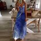 thumbnail image 4 of Vestido de Verano Casual sin Mangas con Cuello en V Maxi, Vestido de Verano Largo Y Fluido Impreso, 4 of 5