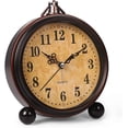 thumbnail image 1 of Battery Operated Alarm Clock, Night Light, Vintage Hanging Super Quiet Non Ticking Analog Table Clock for Bedroom Bedside Table, Desk, Shelf, 1 of 5