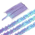 thumbnail image 1 of Unique Bargains 11 Yards 0.8 Inch Elastic Sequins Trim 2 Row Flat Sequin Strip Sequins Fabric Ribbon for Sewing Light Purple, 1 of 5