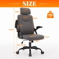 thumbnail image 2 of GASEE Leather Office Chair, Big and Tall Office Chair 400LBS Wide Seat Ergonomic Computer Desk Chair High Back Executive Leather Chair Adjustable Task Chair Lumbar Back with 1-Year Warranty, Grey, 2 of 12