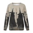 thumbnail image 4 of YUGYXL Halloween Sweatshirts for Women Witch Crewneck T Shirts Fall Cute Pumpkin Graphic Fleece Pullover Tops Khaki XXL, 4 of 4