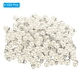 thumbnail image 3 of Unique Bargains Pendentifs Perles Factices 8 mm, Lot de 100 Perles Rondes Imitation Perle avec Strass, Beige Argenté, 3 of 6