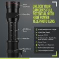 thumbnail image 2 of High-Power 420-1600mm f/8.3 HD Manual Telephoto Zoom Lens for Canon EOS 80D, EOS 90D, Rebel T3, T3i, T5, T5i, T6i, T6s, T7, T7I, T8I, SL3, EOS 70D, EOS 5D, EOS5D IV, EOS 6D II, EOS 7D II SLR Cameras, 2 of 8