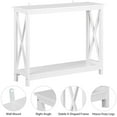 HomGarden Modern Narrow White Console Table MDF Sofa Side Table for
