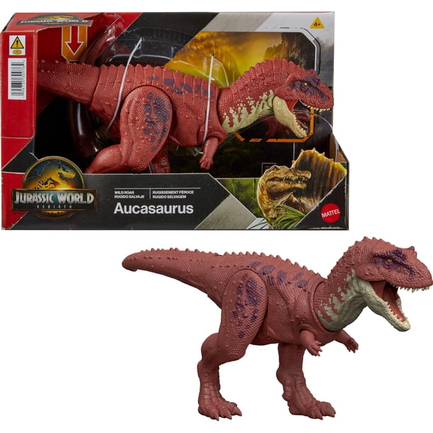 Dinosaurio de juguete Mattel Jurassic World Rebirth Wild Roar Aucasaurus