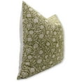 thumbnail image 2 of Fabdivine Block Print Throw Pillow Cover, 14x20 Inch Thick Linen Handmade Cushion Cover, Floral Print Boho Design Green Pillow Cover for Sofa and Couch, 2 of 5