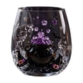 thumbnail image 2 of Halloween Wine Glasses Patterned Glass Cup ,Artistic 3D Halloween Decor Stemless Wine Glasses,Gothic Black Cat Pumpkin Ghost Spider Tumbler, Macabre Autumn Home Bar Decor For Women Men, 2 of 6