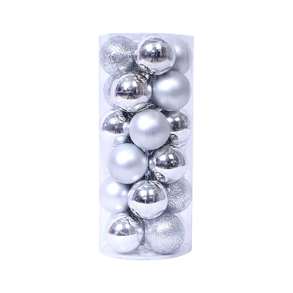 LYCAQL Christmas Tree Decorations Ornament Set for Fall Decor, 24ct Silver Shatterproof Ball Ornaments Bulk, 1.57 Inches Hanging Decor for Holiday Party