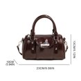 thumbnail image 2 of Bolso versátil de piel sintética para mujer, bolsa de sillín informal de Color sólido, bolso de hombro con tachuelas, bolso de compras de viaje, 2 of 9