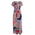 thumbnail image 3 of Summer Dresses for Women 4th of July Dresses Casual Floral Print Maxi Dresses Plus Size Sun Dresses Wedding Guest Dresses with Pockets Shermie, 3 of 6