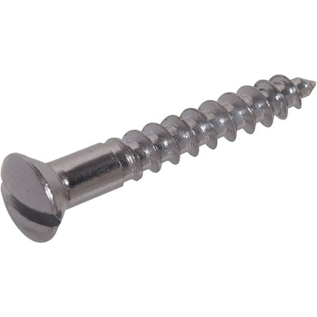 

1182 Brass Chrome Plated Oval Head Slotted Wood Screw 6 x 5/8 in. 45-Pack