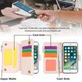 thumbnail image 3 of Allytechgroup Wallet Case for Apple iPhone SE 2022/2020,  Retro [1 Zipper Pocket + 6 Cards Slots] Hand Wrist Shoulder Strap Stand Shockproof iPhone SE 2022/2020 Cover Case for Girls Women, White, 3 of 10