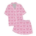 thumbnail image 6 of XIAONU Pajama Sets for Women - V Neck Button Pocket Short Sleeves Sleepwear With Printed Valentine Theme Sleep Set, 6 of 6