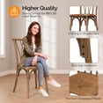 thumbnail image 6 of PEXMOR Plastic Dining Chairs Set of 2, Stackable Patio Waterproof Chairs with Wicker Back,400 lbs Heavy Duty, Indoors & Outdoors, Brown, 6 of 16
