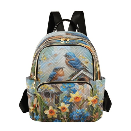 ALAZA Two Bird on House Womens Travel Laptop Backpack Large Daypack Ladies Shoulder Bags M