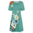 thumbnail image 5 of EINCcm Women's T Shirt Dress Short Sleeve Round Neck Spring Summer Casual Loose Flowy Swing Midi Tunic Dresses, 5 of 5