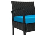 thumbnail image 4 of JYED DECOR 3pc Wicker Outdoor Patio Bistro Conversation Furniture Set, Blue, 4 of 7