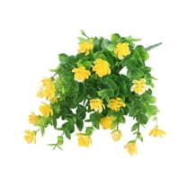 Taicans 2 Bundles Artificial Fake Flowers Outdoor,Faux Plants Indoor Decoration UV Resistant Plastic Decor for Garden,Fake Violet Flowers Spring Summer Decoration for Home Patio Decor Yellow