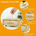 thumbnail image 3 of Gold Tissue Box Cover: Plastic Paper Napkin Holder, Rectangular Luxurious Elegant Rose Design Tissues Boxes, Home Decor for Bathroom, Bedroom, Living Room, Office (Black), 3 of 8