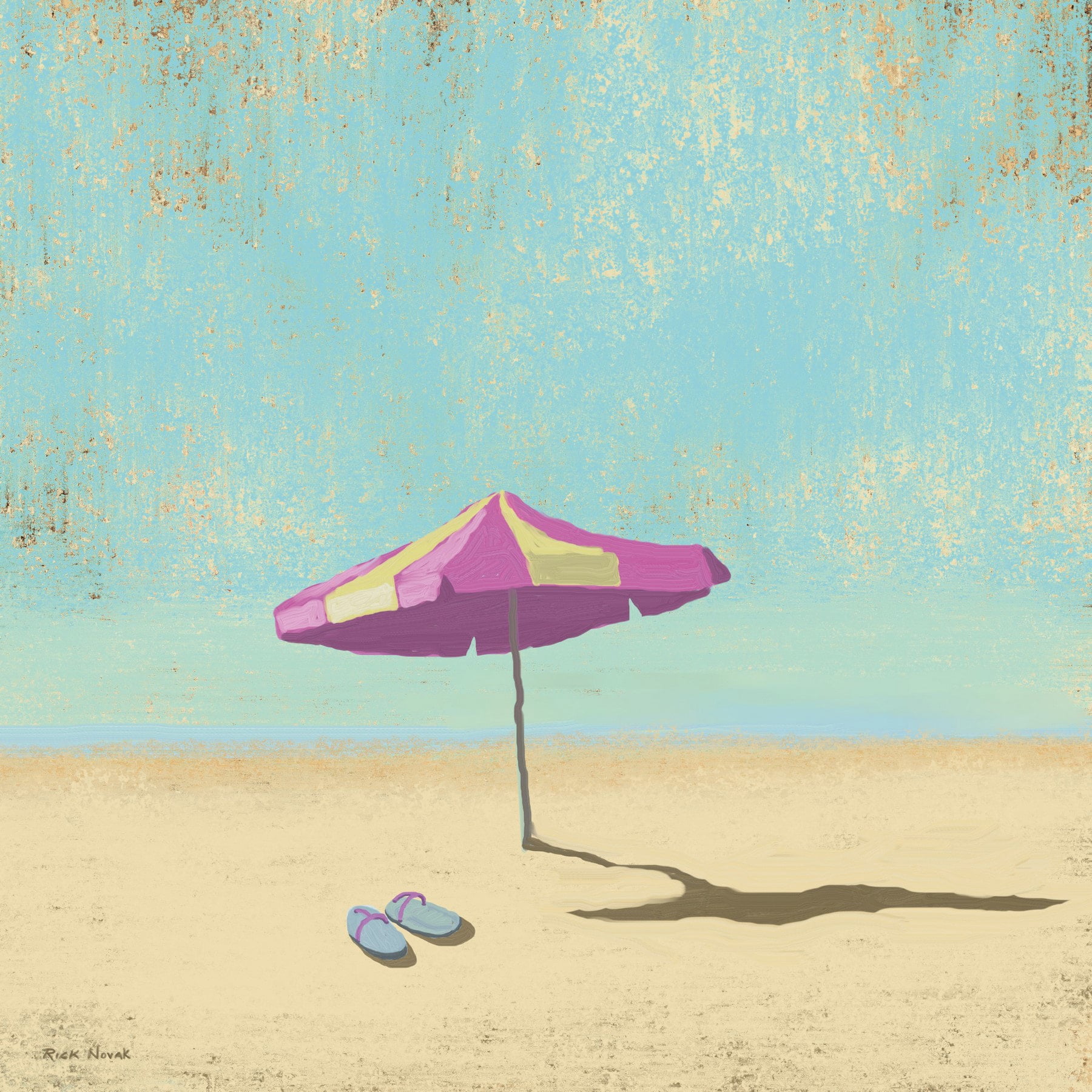 Marmont Hill "Pink Umbrella" by Rick Novak Painting Print on Wrapped Canvas