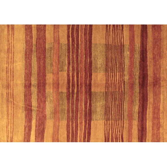 Ahgly Company Indoor Rectangle Abstract Brown Contemporary Area Rugs, 2' x 5'