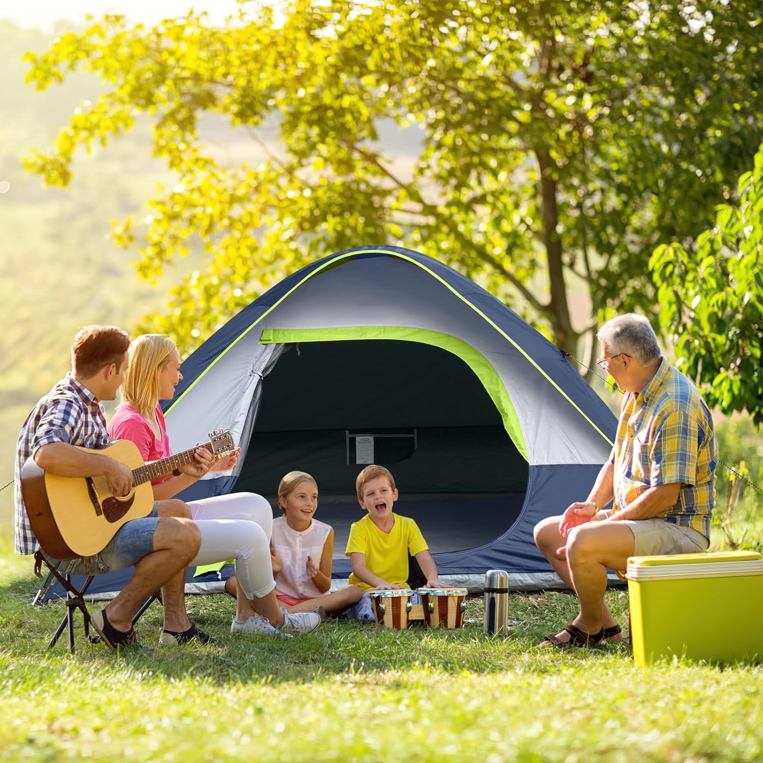 Camping Tent 4 Person, Waterproof Windproof Tent with Rainfly Easy Set up-Portable Dome Tents for Camping