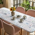 thumbnail image 3 of Ocean Nautical Table Cloths for 8 Foot Rectangle Tables, Rustic Anchors Fish Oars Lighthouses Patio Waterproof Elastic Fitted Tablecloths, Washable Rectangular Table Cover for Camping, 3 of 8