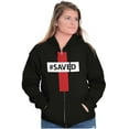 thumbnail image 4 of Saved Hashtag Religious Christian Unisex Fleece Graphic Zip Up Hoodie Brisco Brands 2X, 4 of 5