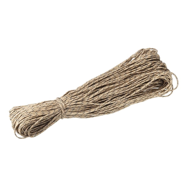 Polipropileno Cuerda Trenza Cordón 328 Pies/100M 7 Hilos Núcleo 0.2(5mm) Diámetro Marrón y Negro para Interior Exterior Campamento Ropa Línea